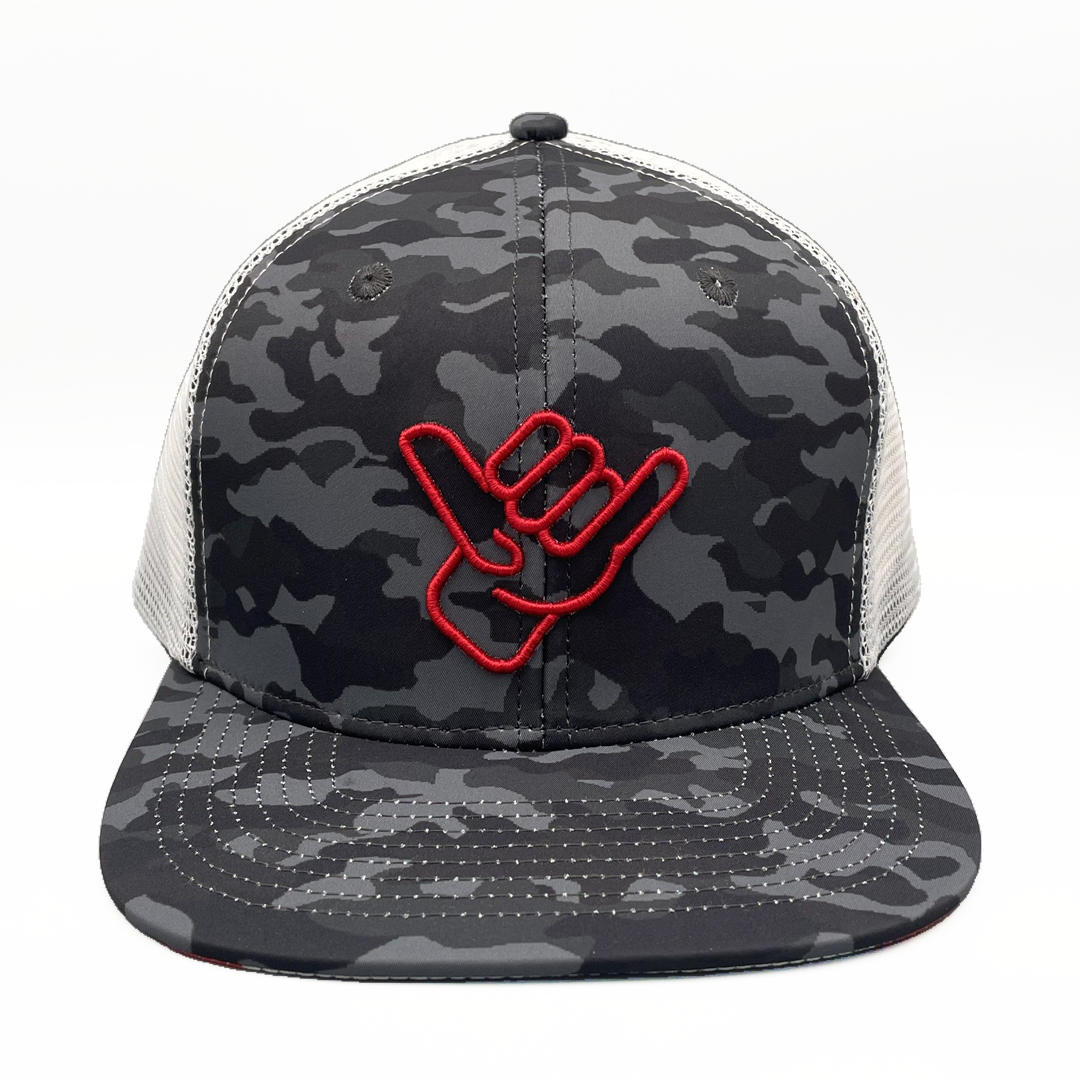 Flo Shaka Semi Curved Brim Trucker Hat Shaka Kai