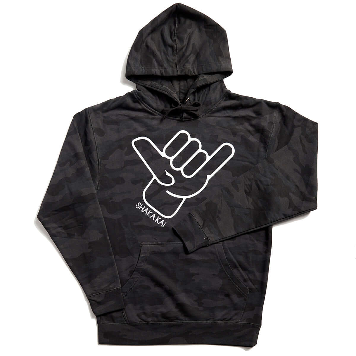 (Custom Personalised) Hawaii Shaka Sign Wearable Blanket Hoodie Black Version LT9