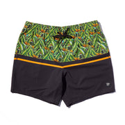 DaveL Manu Volley Short featuring vibrant tropical design and tailored fit for comfort and performance.