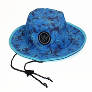 Fronds Boonie Bucket Hat UPF 50 with tropical design and adjustable drawstring for outdoor adventures.