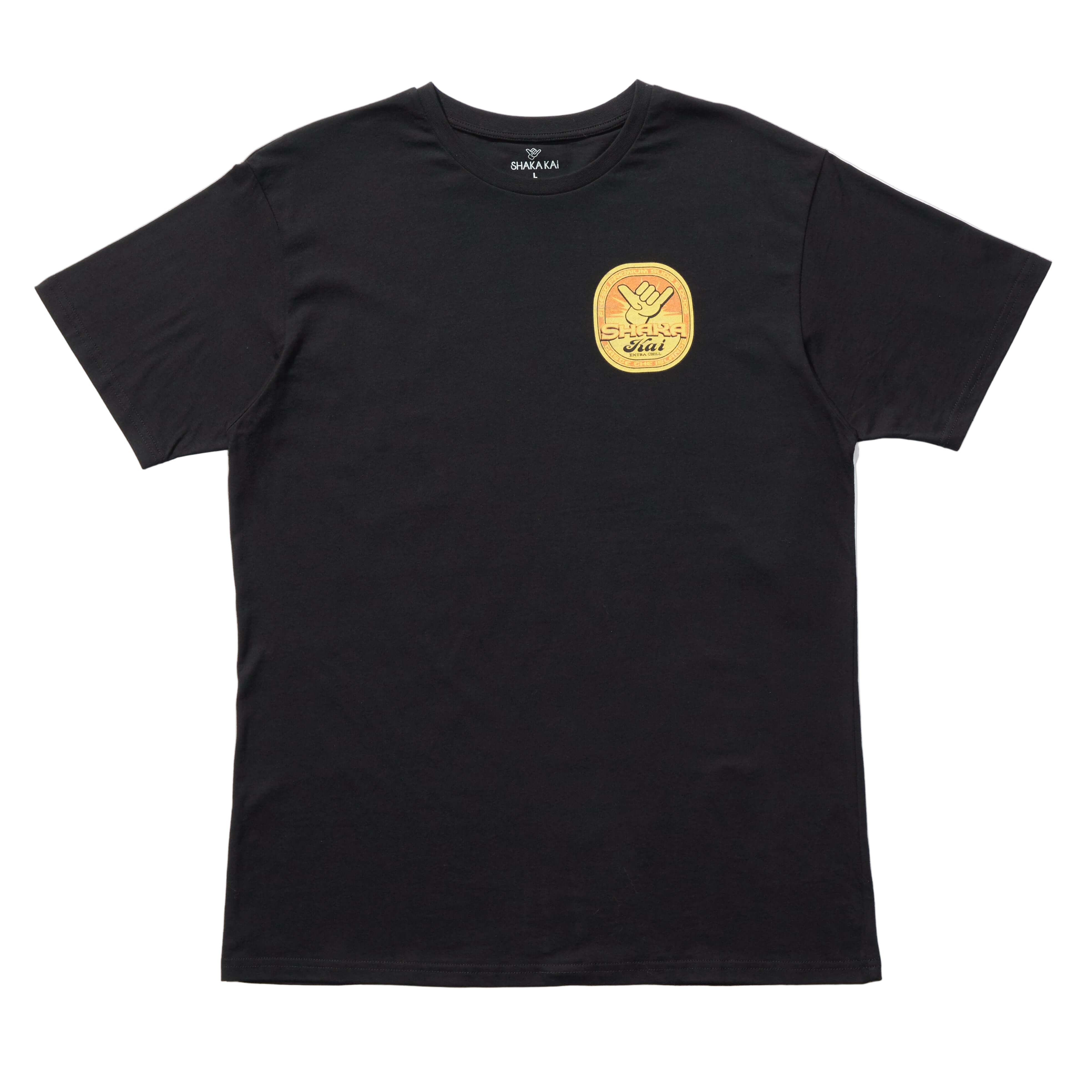 Tapped Out T-Shirt featuring a vibrant logo on a black background, perfect for casual adventures.