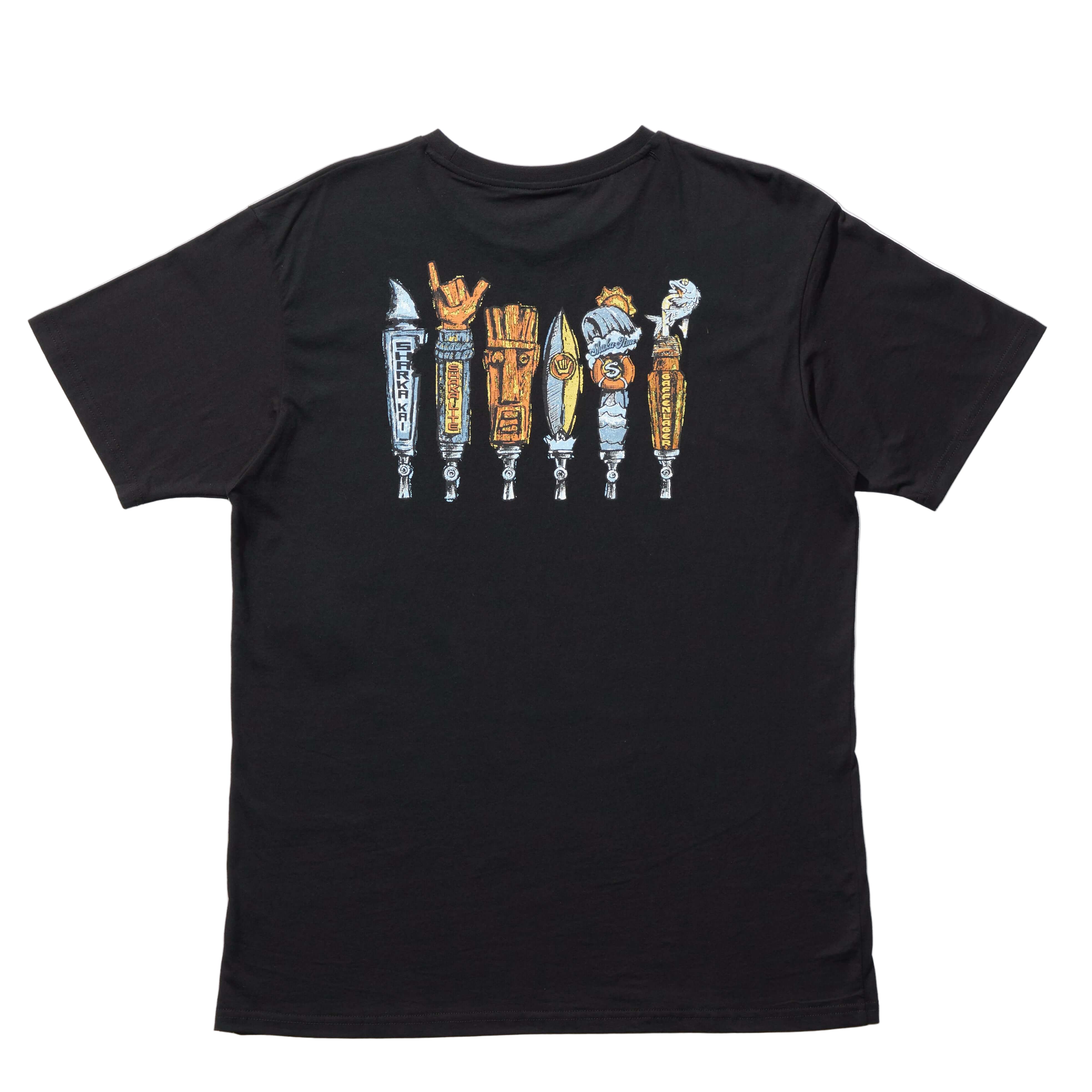 Tapped Out T-Shirt showcasing unique graphic design on a black tee for casual adventures.