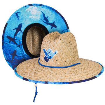 Deep Blue Straw Hat