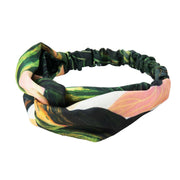 Cross Knot Leaf Printed Headband