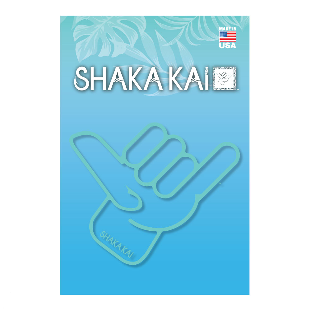 6" Clear Outline Shaka Kai Hand With Logo