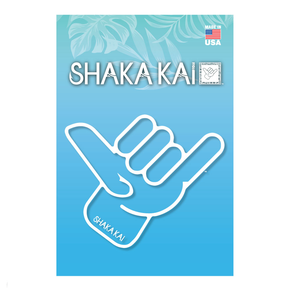 6" Clear Outline Shaka Kai Hand With Logo